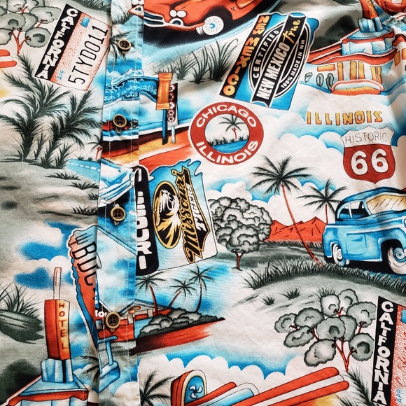 Mens XL Classic Car Cruising Mumy Room Button Front Shirt Colorful Loud - Picture 4 of 8